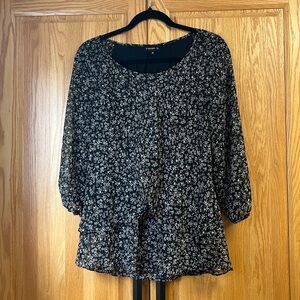 Black and Brown Floral Blouse
